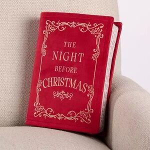 Kirklands Red Christmas Book pillow